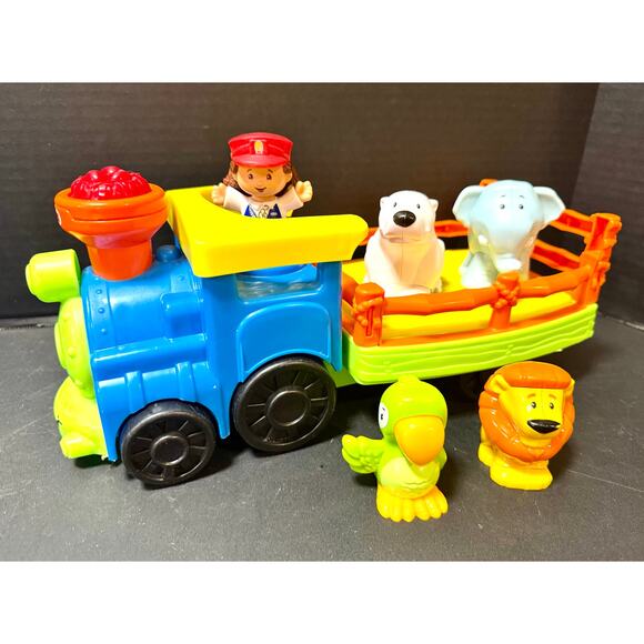 Fisher Price Little People Zoo Train Set #2 Sounds driver 4 new style animals - Picture 1 of 4